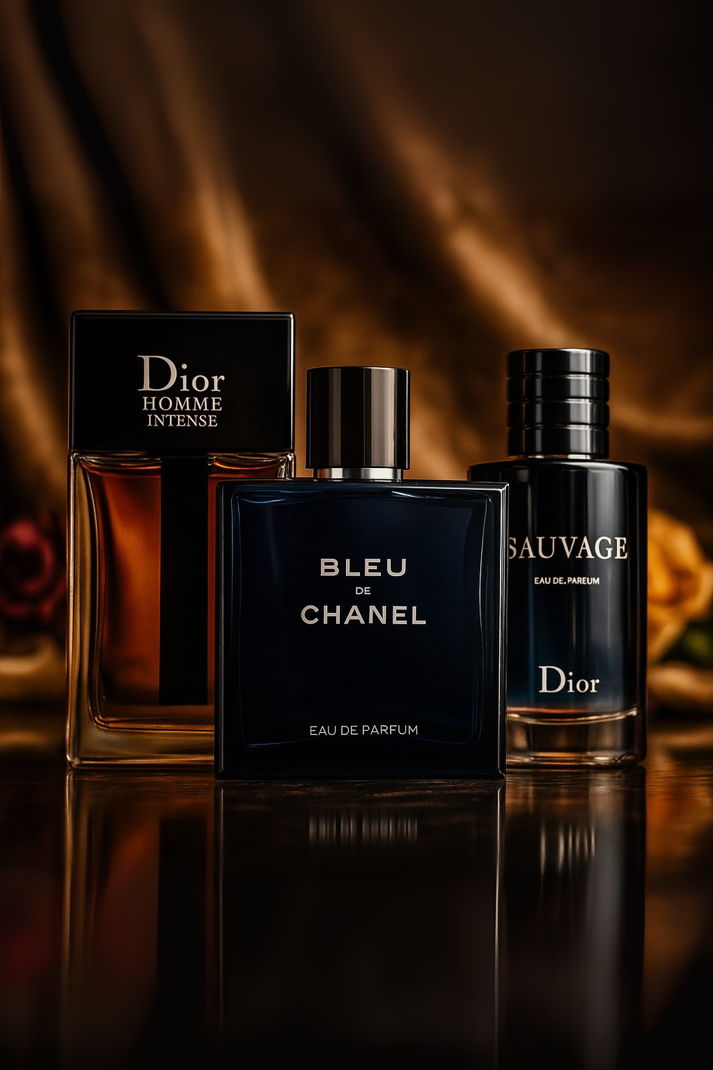 Set de 3 parfumuri: Sauvage Dior, Bleu de Chanel, Dior Homme Intense 100 ml